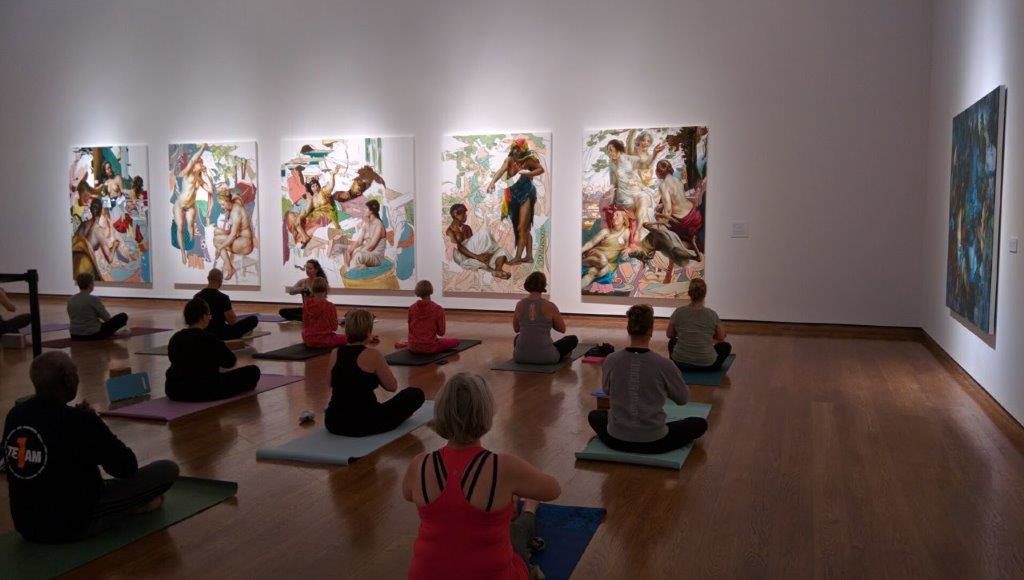 Yoga classes are held in a museum  gallery